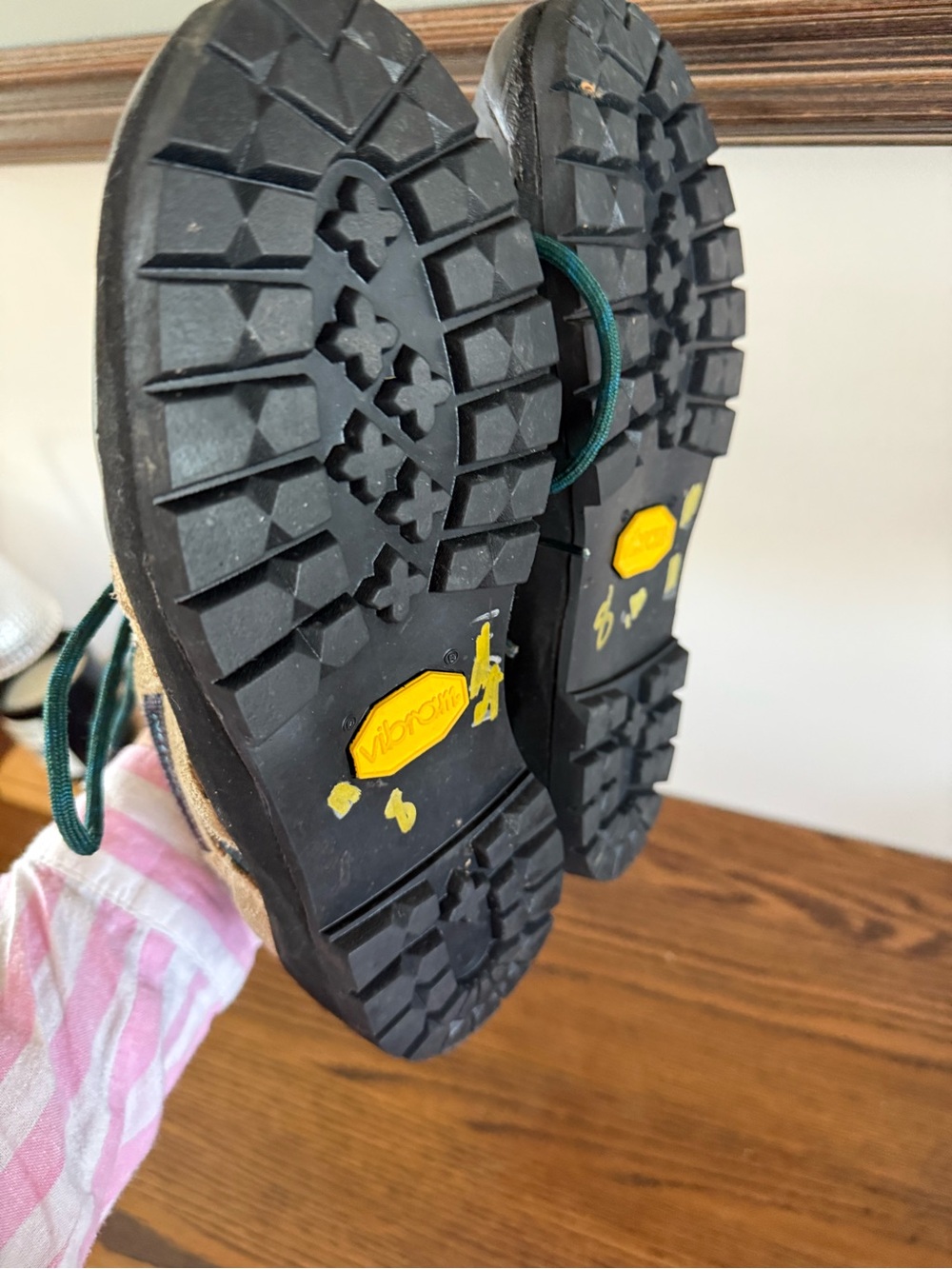 Salomon Tan and Teal Hiking Shoes - Picture 6 of 6